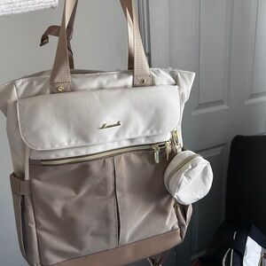 Cream and Tan Daiper Bag